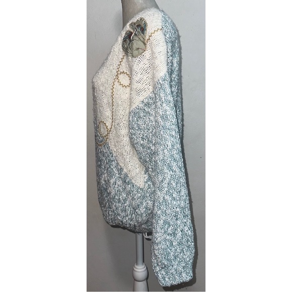 Vintage Beaded Floral Appliqué Sweater - Picture 7 of 10